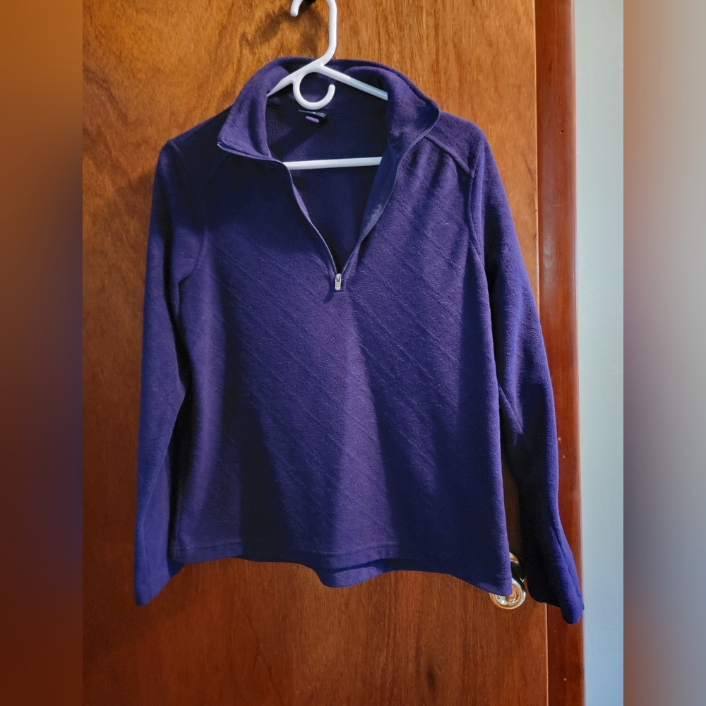 Land's End Purple Fleece Size Small 1/4 zip